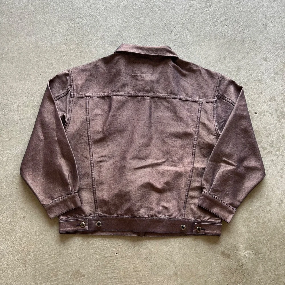 Vintage Crest Jeans Jacket Pants Set Womens Large Iridescent Metallic Y2K Denim